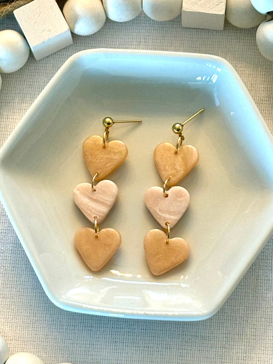 Heart trio light pink