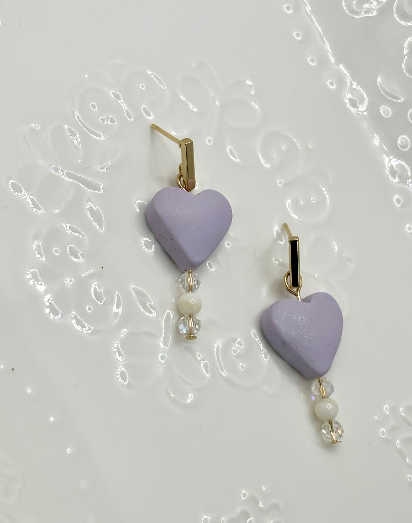 Violet puffy hearts