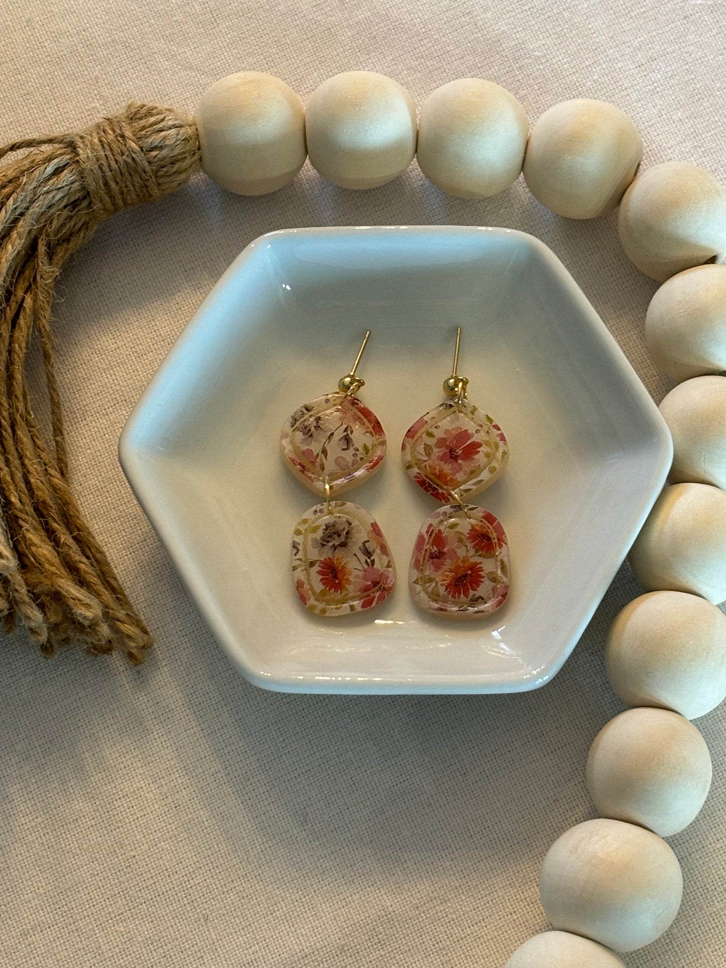 Floral translucent dangles