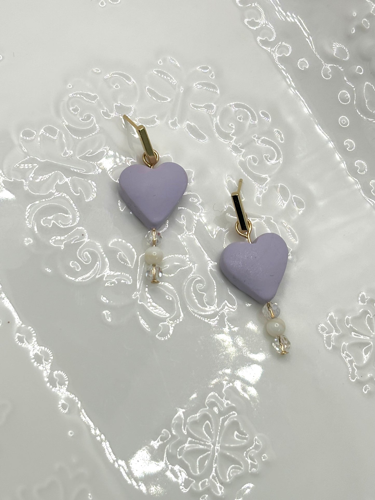 Violet puffy hearts