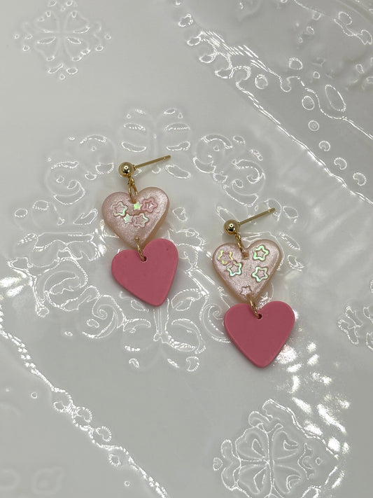 Pink dangly hearts