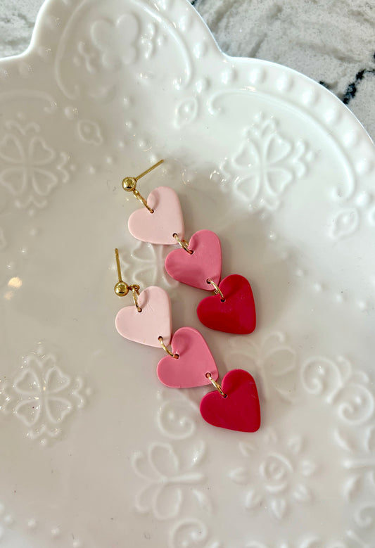 Heart dangly earrings